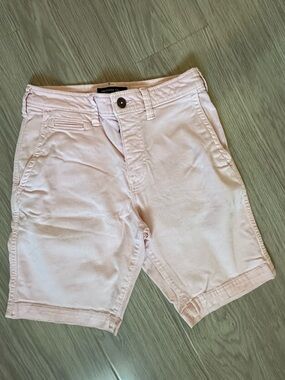 Classic Light Pink Men’s Shorts with Button Waist